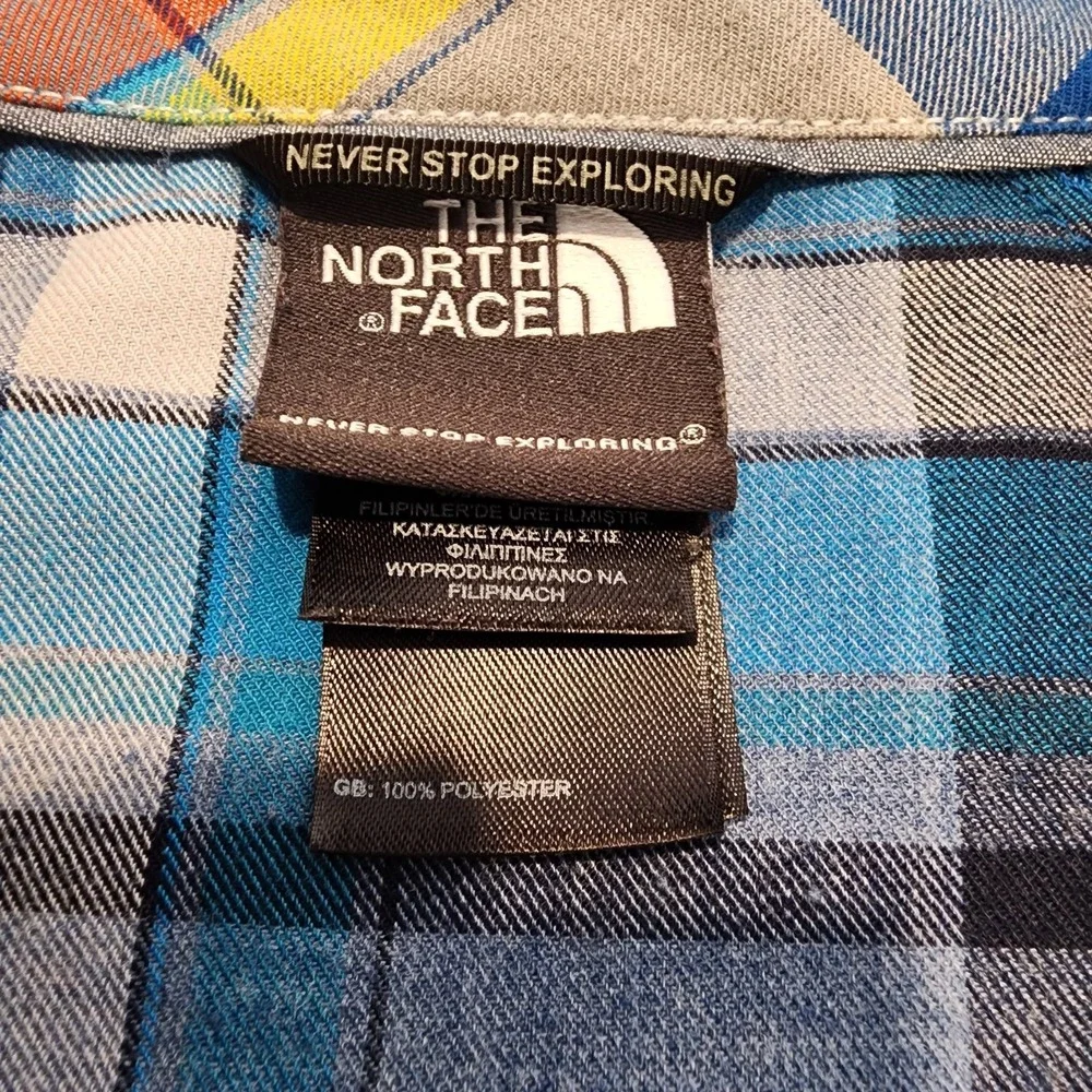 The North Face Plaid Shirt Mens‎ Large Blue Long Sleeve Button Up Casual Work